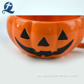 Juego de vajilla de cerámica de calabaza con tema de Halloween